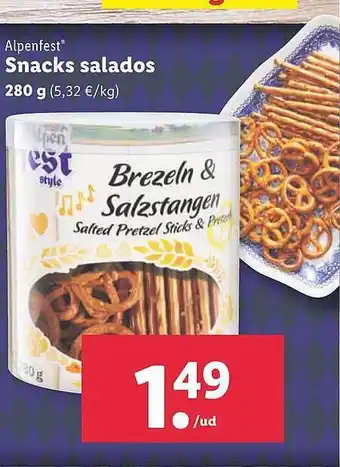 Lidl Alpenfest snacks salados oferta