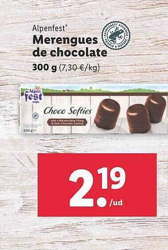 Lidl Alpenfest merengues de chocolate oferta