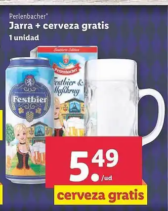 Perlenbacher jarra + cerveza gratis