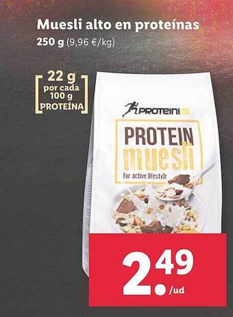 Lidl Muesli alto en proteínas oferta
