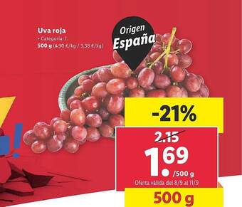 Lidl Uva roja oferta