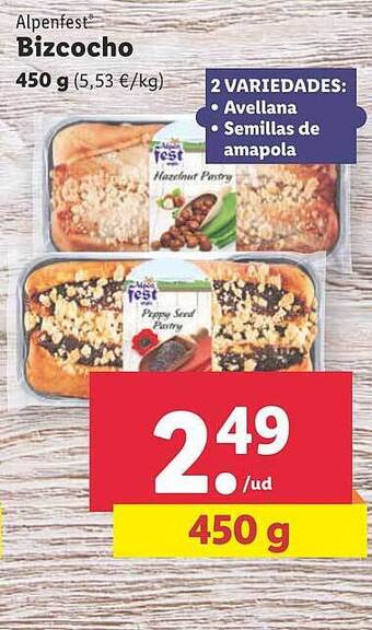 Lidl Alpenfest bizcocho oferta