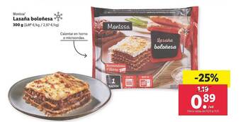 Lidl Monissa lasaña boloñesa oferta