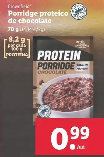 Lidl Porridge proteico crownfield oferta