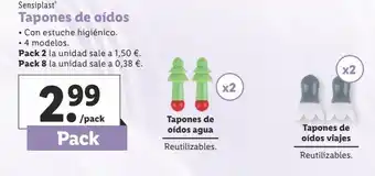 Lidl Tapones de oídos sensiplast oferta