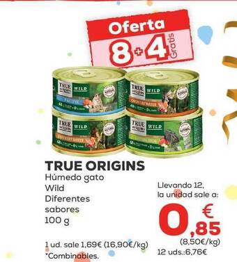 Kiwoko True origins húmedo gato wild diferentes sabores oferta