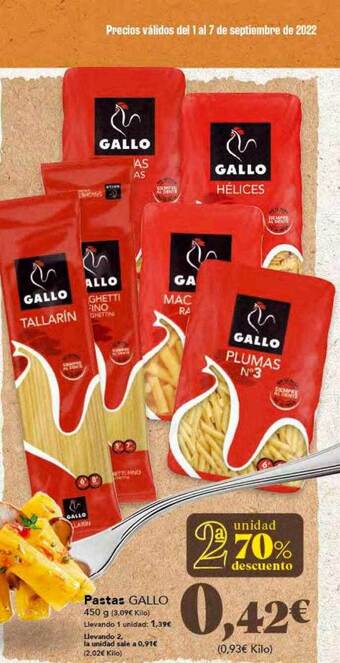 Gadis Pastas gallo oferta