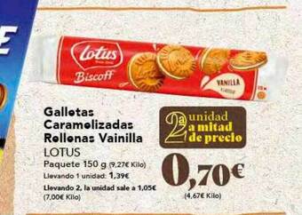 Gadis Galletas caramelizadas rellenas vainilla lotus oferta