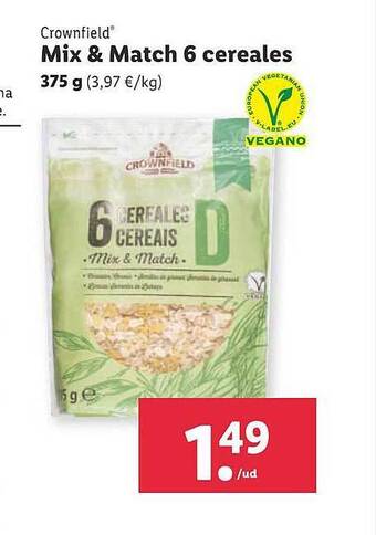Lidl Crownfield mix & match 6 cereales oferta