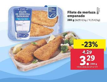 Lidl Filete de merluza empanado oferta