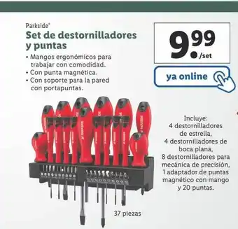 Lidl Parkside set de destornilladores y puntas oferta