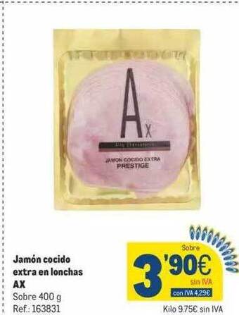 Makro Jamón cocido extra en lonchas oferta