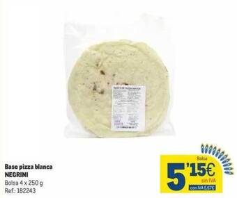 Makro Base pizza blanca negrini oferta