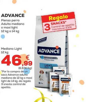 Kiwoko Advance pienso perro adulto mediano o maxi light oferta