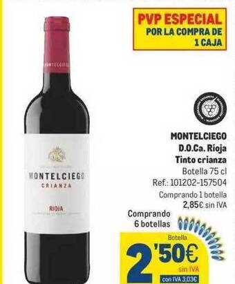 Makro Montelciego d.o.ca. rioja tinto crianza oferta