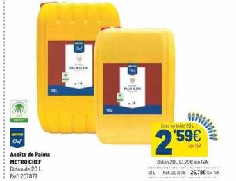 Makro Aceite de palma metro chef oferta