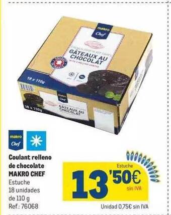 Makro Coulant relleno de chocolate makro chef oferta