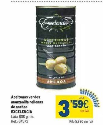 Makro Aceitunas verdes manzanilla rellenas de anchoa excelencia oferta