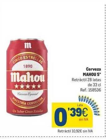 Makro Cerveza mahou 5° oferta