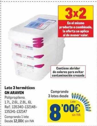 Makro Lote 3 hermétices gn araven oferta
