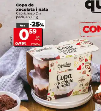 Dia Caprichoso Dia Copa de xocolata i nata 4x115g oferta