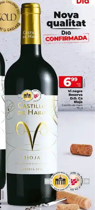 Dia Castillo de Haro Vi negre Reserva D.O. Ca Rioja 75cl oferta