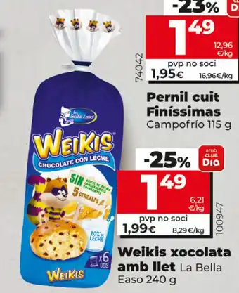 Dia La Bella Easo Weikis xocolata amb llet 240g oferta