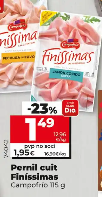 Dia Campofrío Finíssimas Pernil cuit 115g oferta