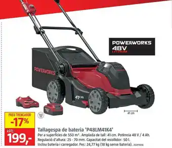 Bauhaus Powerworks Tallagespa De Bateria P48M41K4 oferta