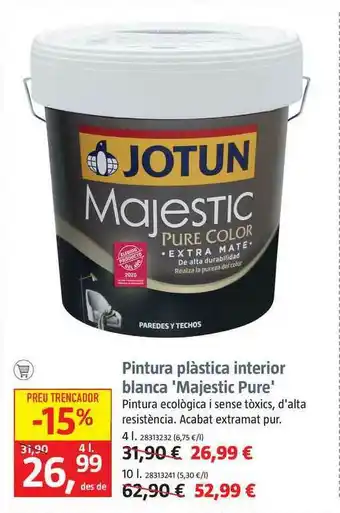 Bauhaus Pintura Plàstica Interior Blanca Majestic Pure oferta