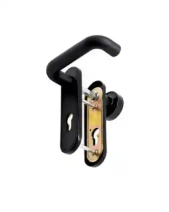 Manivela puerta antipanico pomo y bocallave acero/plastico negro micel 00236