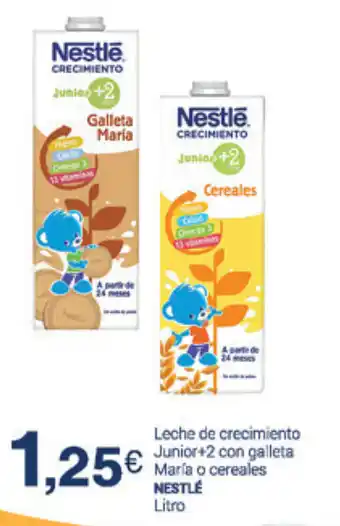 Supermercados Plaza Nestlé María o Cereales Leche de crecimiento Junior+2 con galleta oferta