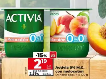 Dia Activia 0% M.G. Con Melocotón oferta