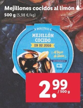 Lidl Mejillones Cocidos al Limón oferta