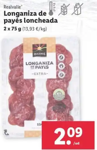 Lidl Longaniza de Payes Loncheada oferta