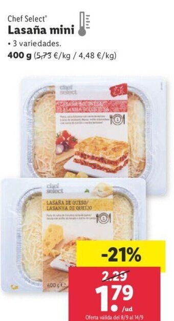 Lidl Lasaña Mini oferta