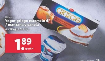 Lidl Yogur Griego Caramelo / Manzana y Canela oferta