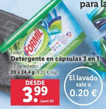 Lidl Detergente en Cápsulas 3 en 1 oferta