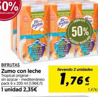 Hiper Usera Bifrutas Zumo con Leche oferta