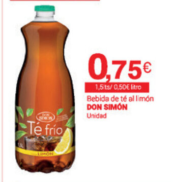 Supermercados Plaza Don Simon Bebida de té al limón 1,5lts oferta