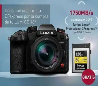 Visanta Consigue una tarjeta cfexpress por la compra de tu lumix gh6* 298 hasy 09- lumix leica 09-21/04-821 gh6 ds vario-elmari oferta