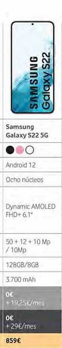 Vodafone Samsung galaxy s22 5g oferta