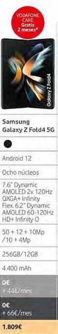 Vodafone Samsung galaxy z fold4 5g oferta