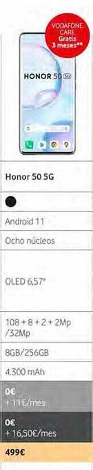 Vodafone Honor 50 5g oferta