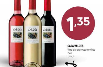 Coviran Casa Valdes Vino Blanco, Rosado o Tinto 75 cl oferta