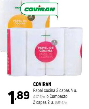 Coviran Coviran Papel Cocina 2 Capas 4 u oferta