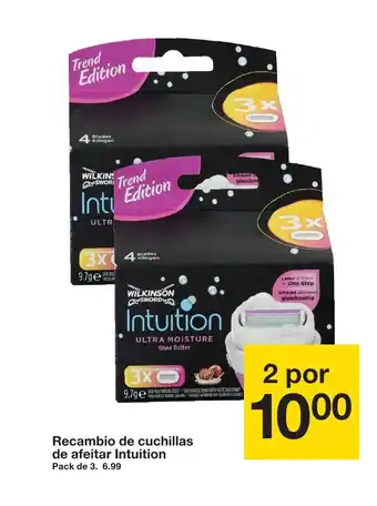 Zeeman Recambio de Cuchillas de Afeitar Intuition oferta