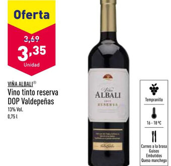 ALDI Viña Albali Vino Tinto Reserva DOP Valdepeñas oferta