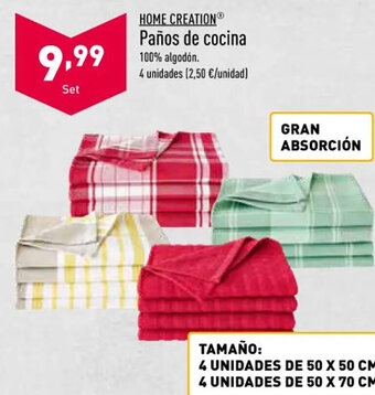 ALDI Home Creation Paños de Cocina oferta