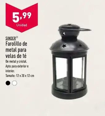 ALDI Farolillo de Metal para Velas de té oferta